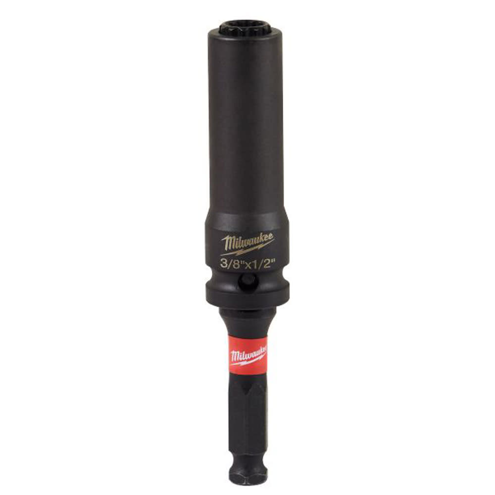Milwaukee Shockwave Lineman’s 12PT 3/8″ & 1/2″ 2-in-1 Socket - Ascmtools