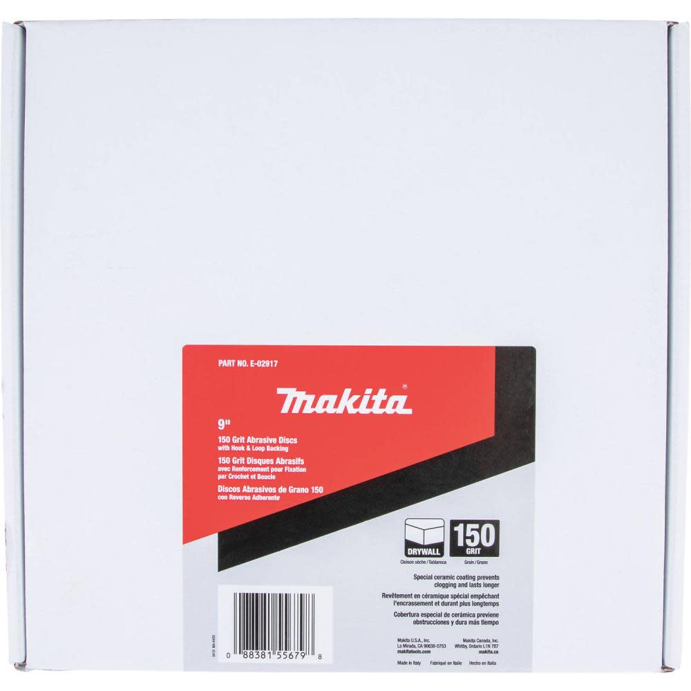 Makita 9″ Drywall Sanding Disc Hook & Loop 150 Grit 25/pk - Ascmtools