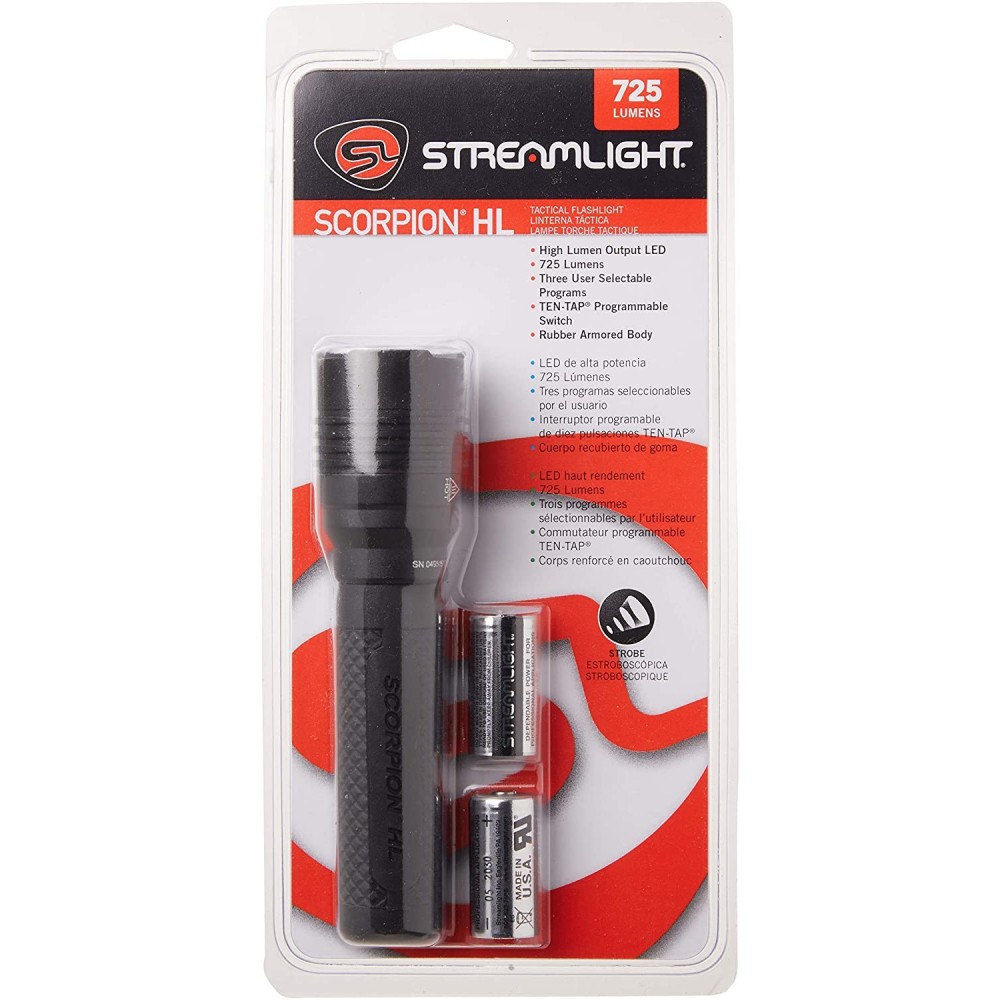 Streamlight Scorpion HL Black Tactical Handheld Flashlight - Ascmtools