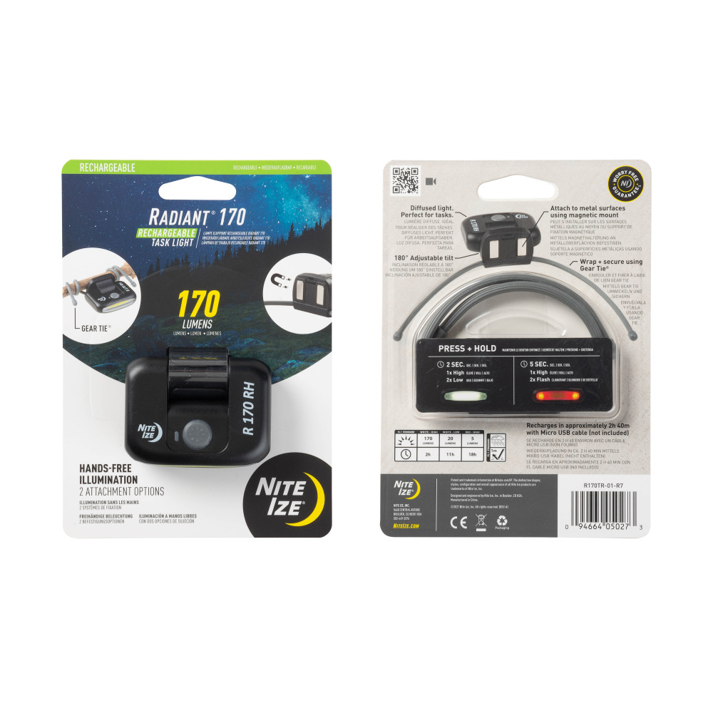 Nite Ize Radiant 170 Task Light Flashlight Rechargeable - Ascmtools