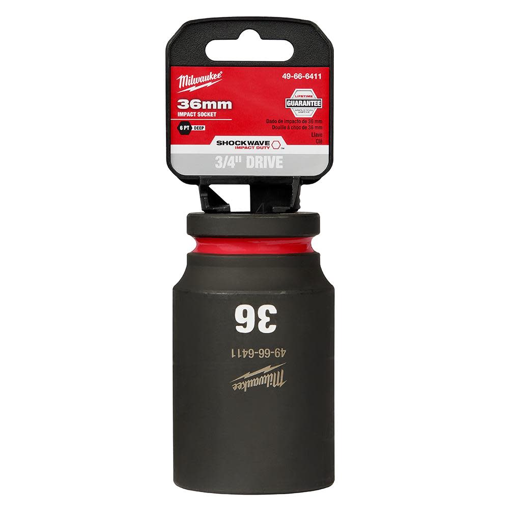 Milwaukee SHOCKWAVE Impact Duty Socket 3/4″ Drive 36MM Deep 6 Point - Ascmtools