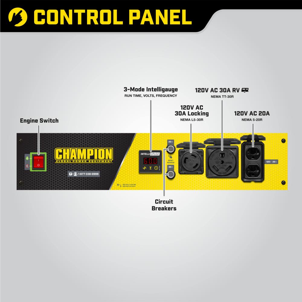 Champion Power Equipment Portable Generator 3500 Watt RV Ready - Ascmtools