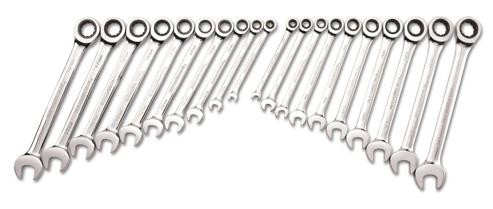 GEARWRENCH SAE/Metric Ratcheting Combination Wrench Set 20pc - Ascmtools