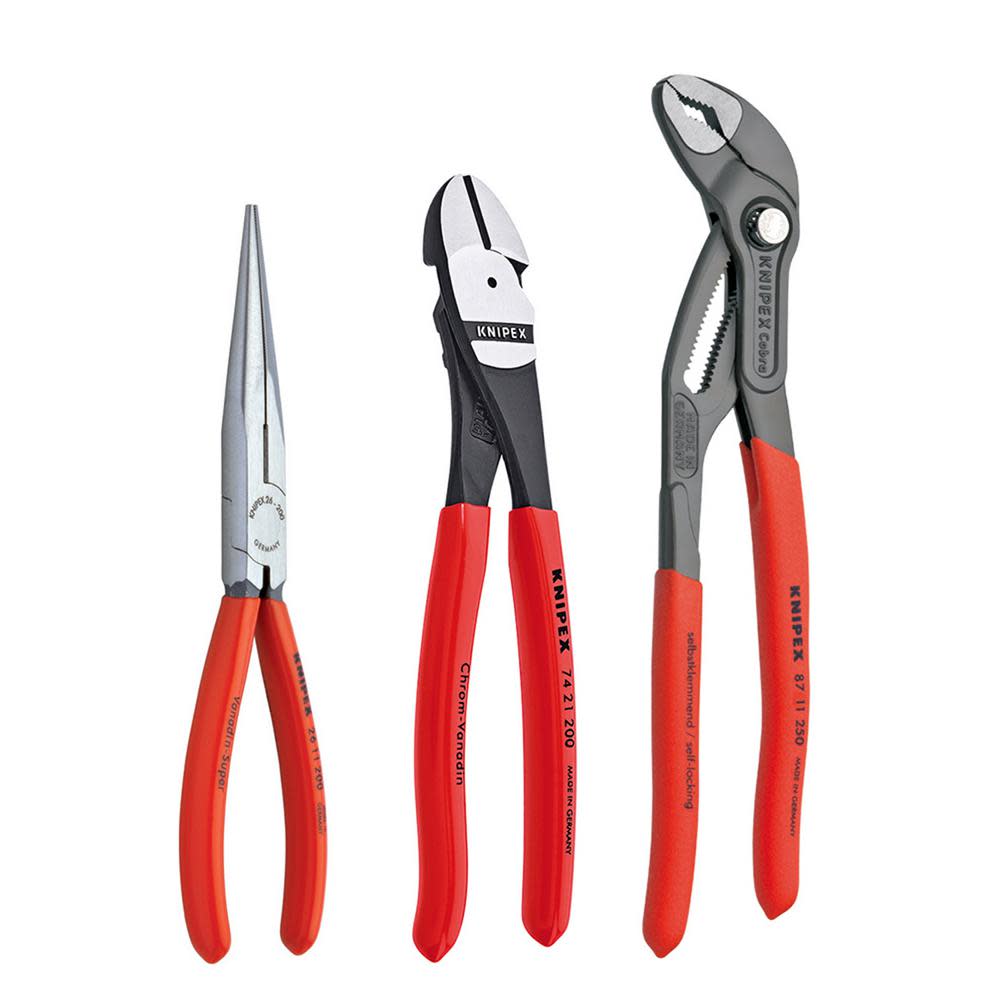 Knipex Kraft Pliers Set 2 Universal 3pc - Ascmtools