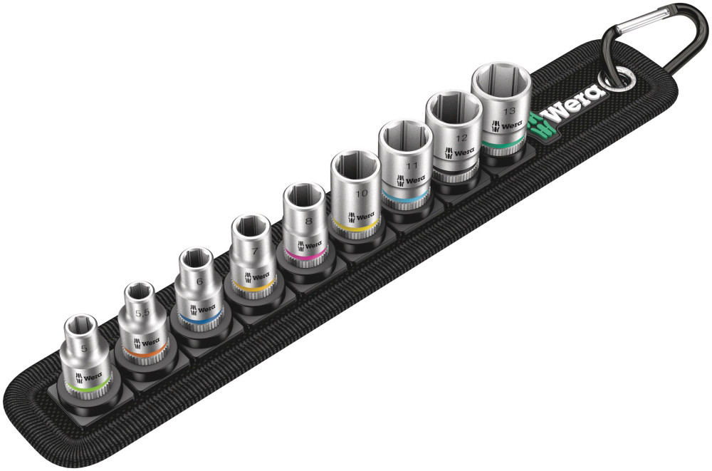 Wera Tools 9pc 1/4″ Drive Belt A 4 Zyklop Socket Set - Ascmtools
