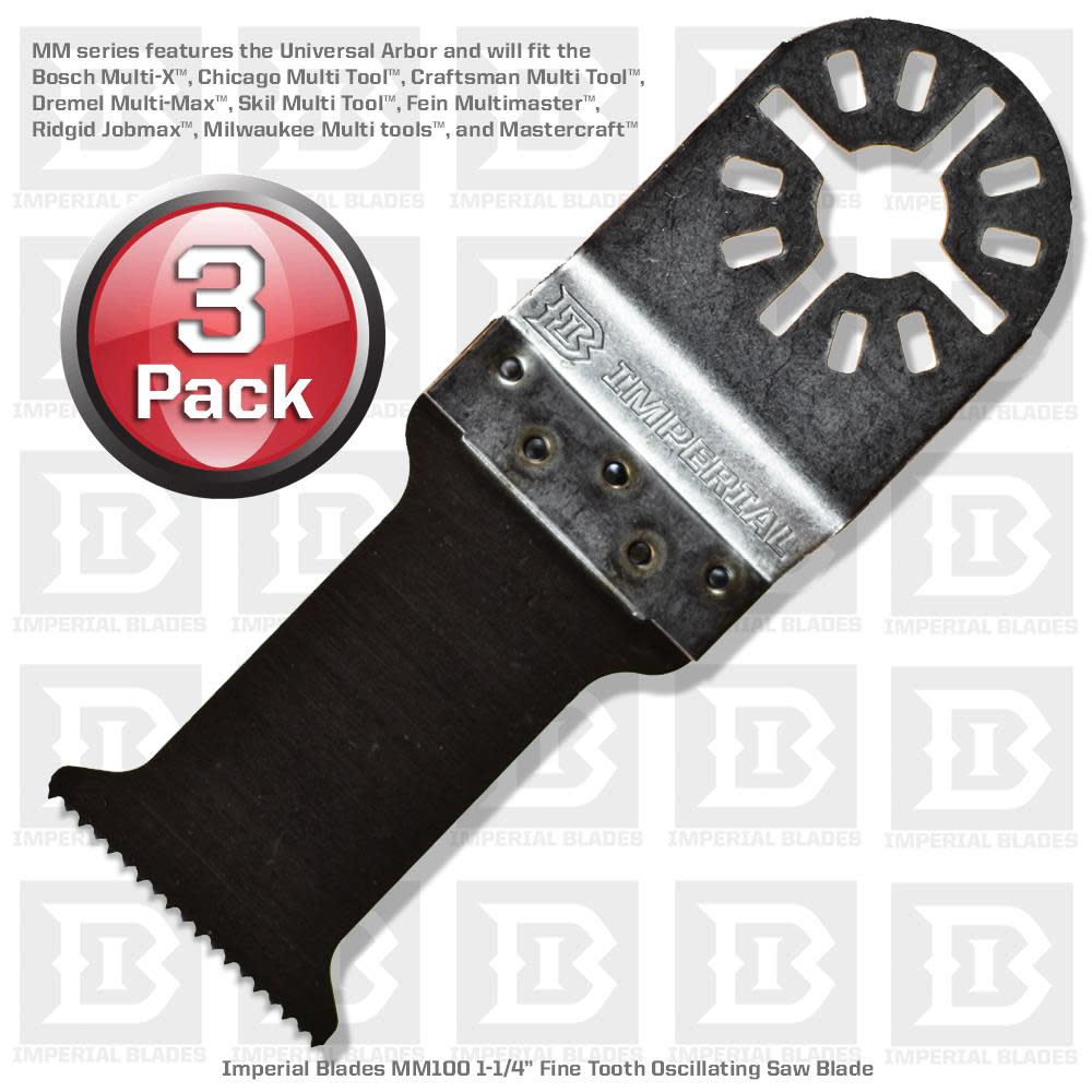 Imperial Blades 3MM100 – 3 pack 1-1/4 In. Fine Tooth Saw Blade - Ascmtools