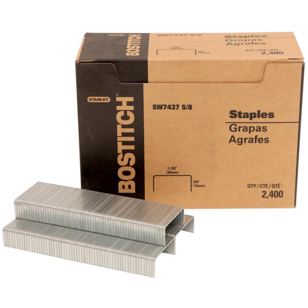 Bostitch 2400-Qty 5/8 In. Leg 1-3/8 In. Crown Packaging Staple (.074″ x .037″) - Ascmtools