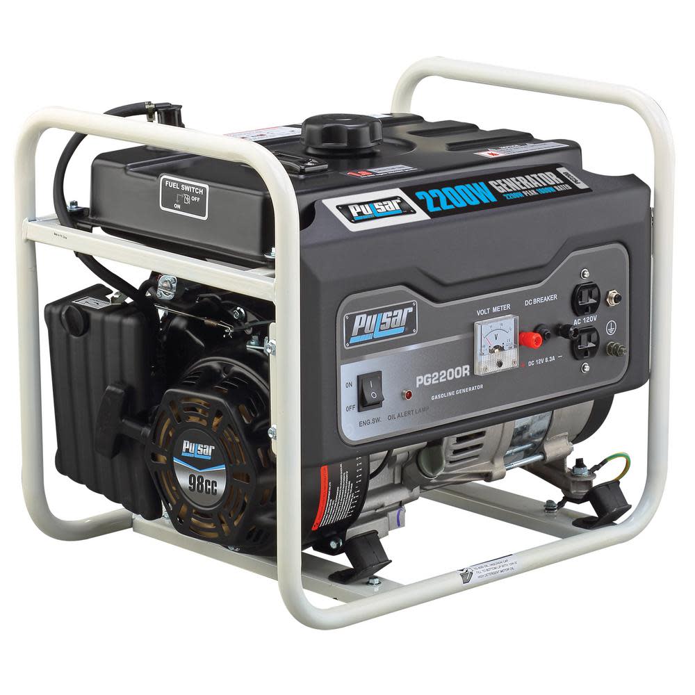Pulsar Products Generator 120V 2200W 98cc 4 Stroke Gasoline Portable - Ascmtools
