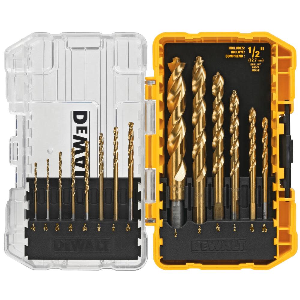 DEWALT 14-PC Titanium Nitride Coating PP Drill Bit Set - Ascmtools