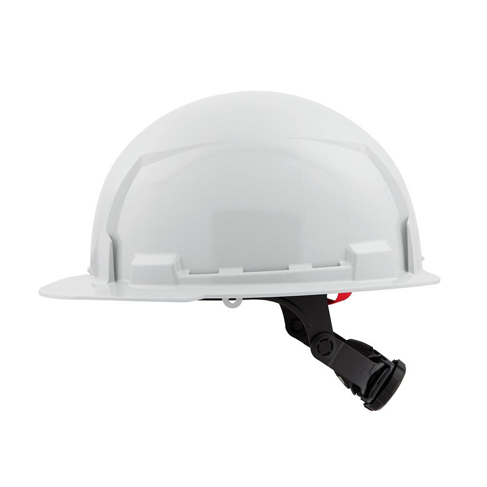 Milwaukee White Front Brim Hard Hat with 6pt Ratcheting Suspension Type 1 Class E - Ascmtools