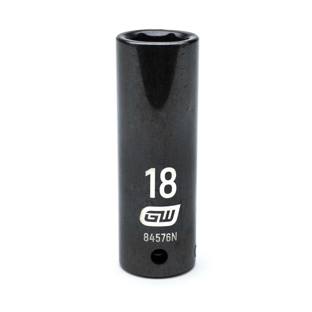 GEARWRENCH Metric Socket Deep Impact 1/2″ Drive 6 Point 18mm - Ascmtools