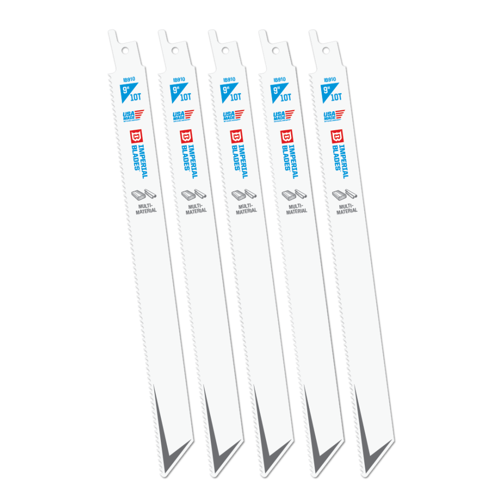 Imperial Blades Standard 9″ 10 TPI Multi-Material Reciprocating Blade 5PC - Ascmtools