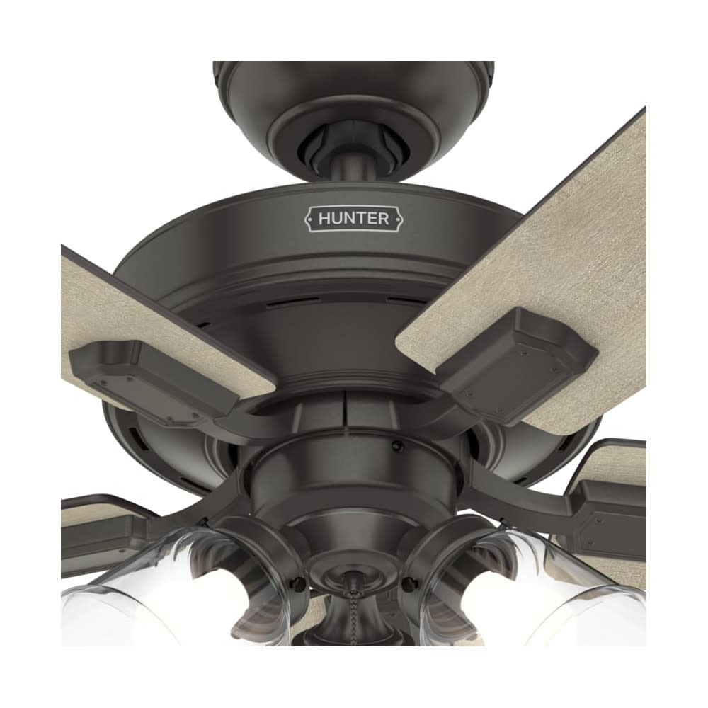 Hunter Fan Crestfield Ceiling Fan 52″ Bronze Bleached Grey Pine - Ascmtools