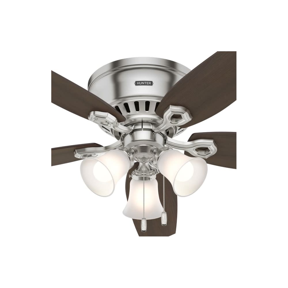 Hunter Fan Builder Ceiling Fan 52″ Brushed Nickel Brazilian Cherry - Ascmtools