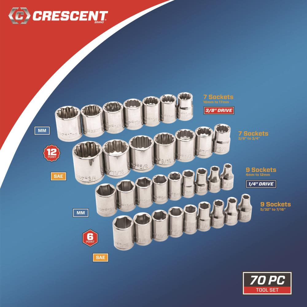 Crescent Professional Tool Set 70-Piece - Ascmtools