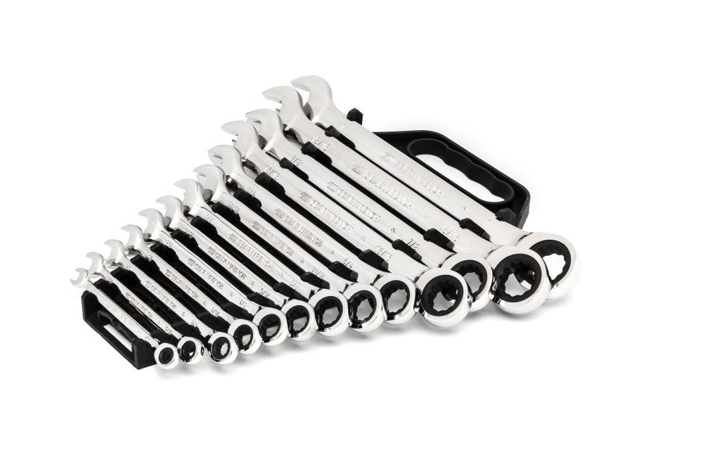 GEARWRENCH 13 Pc 72-Tooth 12 Point Ratcheting Combination SAE Wrench Set - Ascmtools