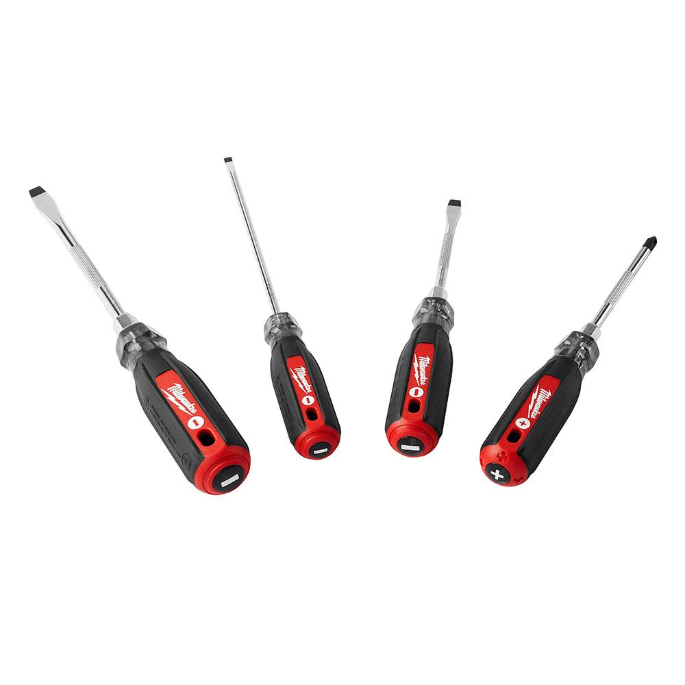 Milwaukee 4Pc Cushion Grip Screwdriver Kit - Ascmtools