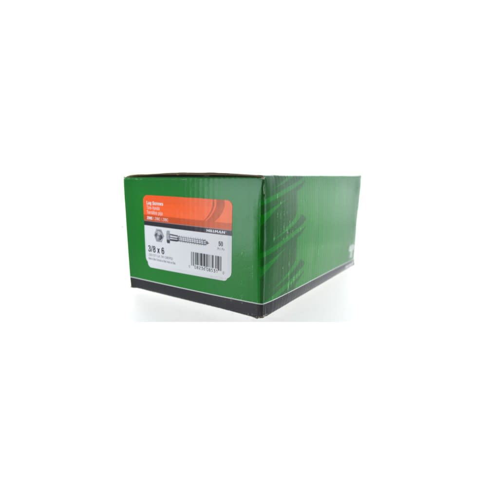 Hillman 3/8-16 x 6″ Zinc Hex Lag Screw 50pk - Ascmtools