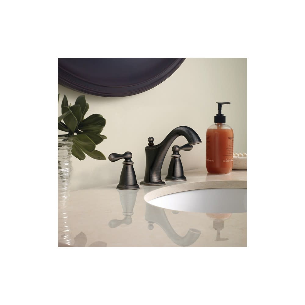 Moen Caldwell Bathroom Lavatory Faucet Bronze 2 Handle High Arc - Ascmtools