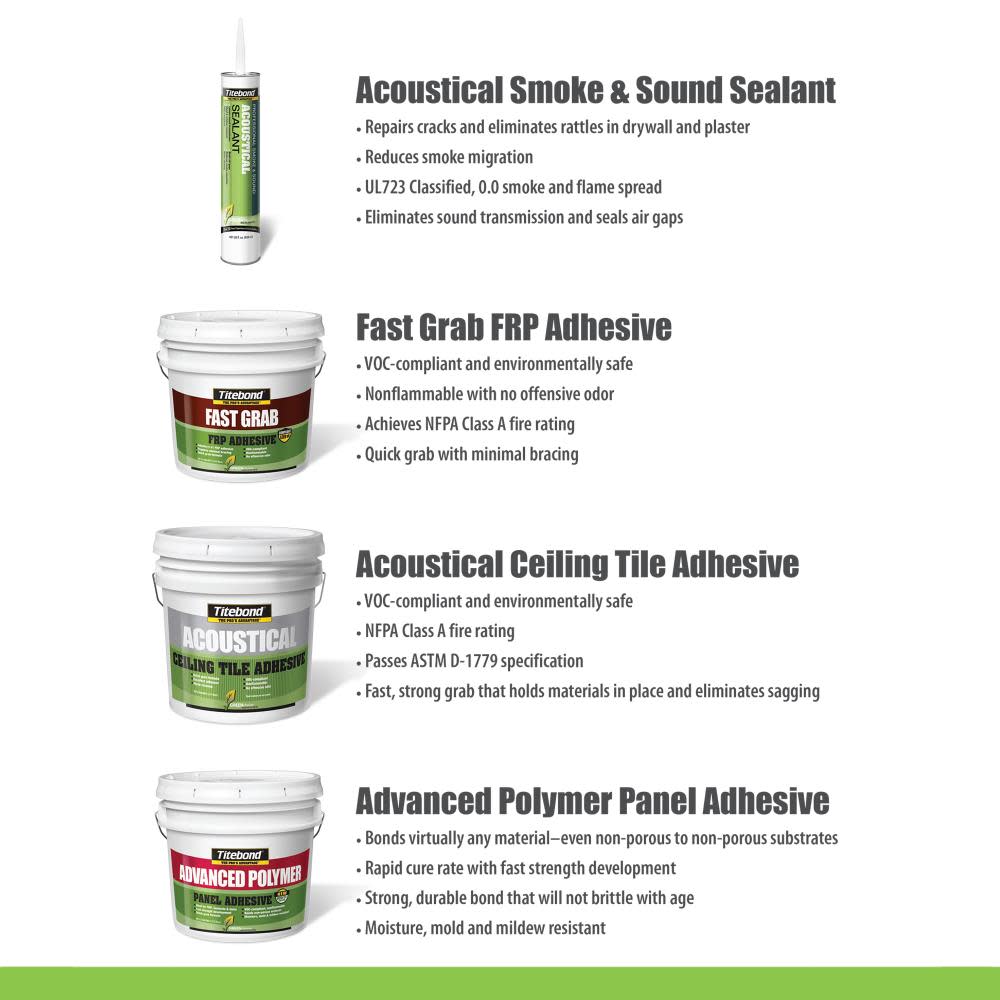 Titebond 28 Oz GREENchoice Acoustical Smoke Sound Sealant - Ascmtools