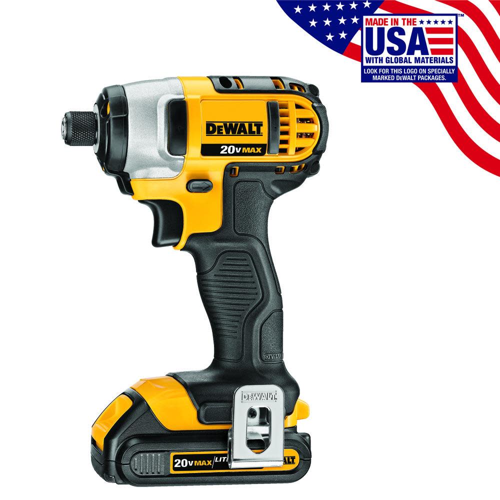 DEWALT DCF885C2 20V MAX* Lithium Ion 1/4″ Impact Driver Kit (1.5Ah) (DCF885C2) - Ascmtools