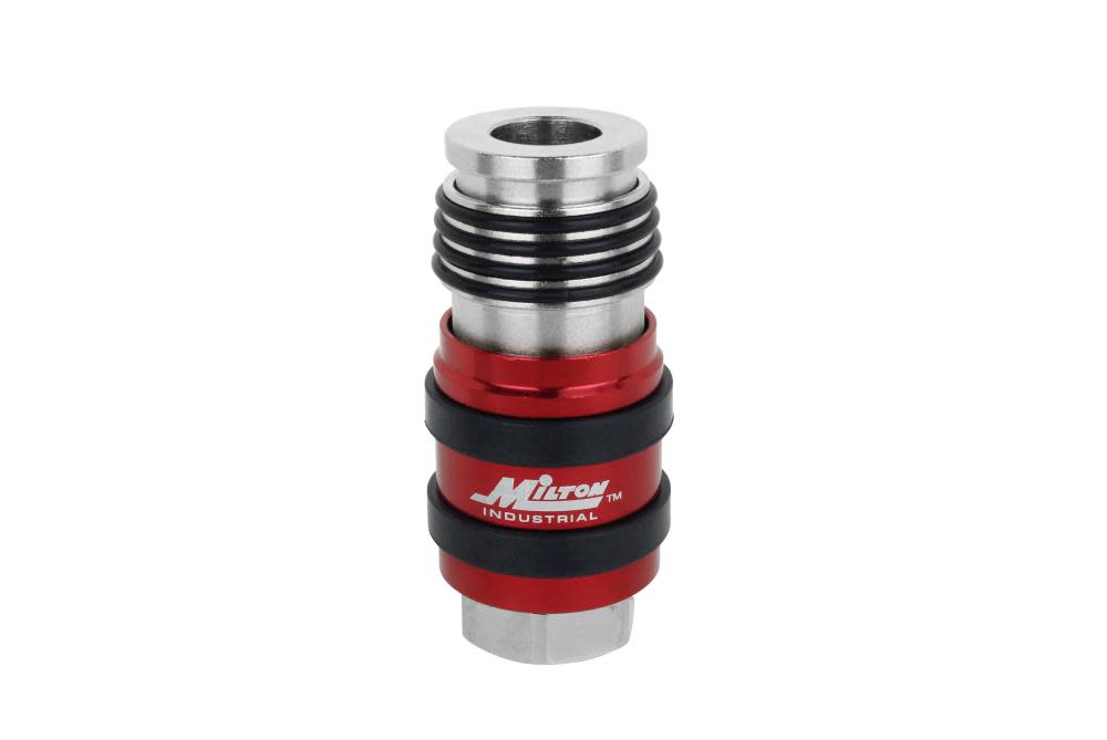 Milton 2 In ONE Universal Safety Exhaust Coupler  3/8″ FNPT x 3/8″ Body Flow - Ascmtools