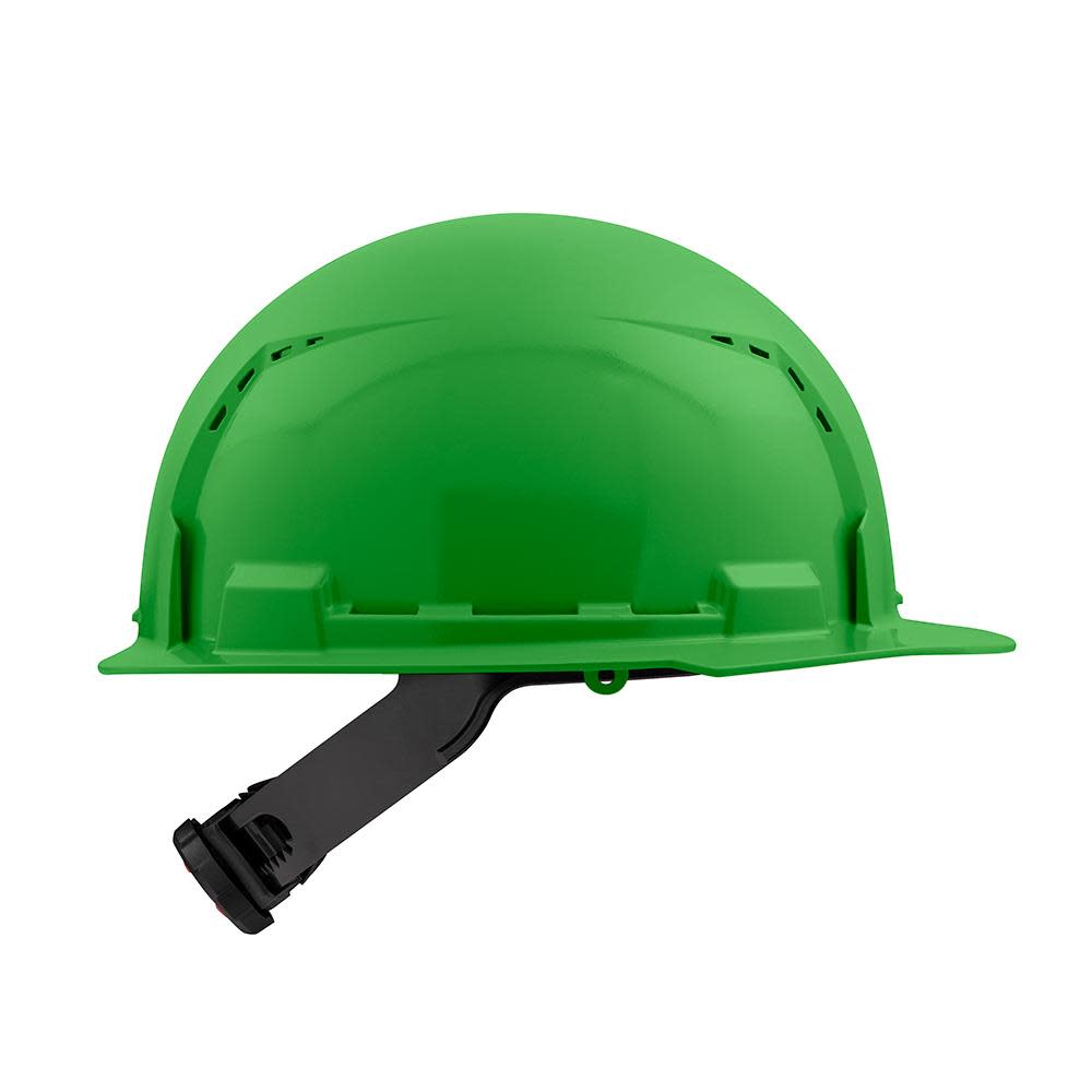 Milwaukee Hard Hat Green Front Brim Vented with 4pt Ratcheting Suspension Type 1 Class C - Ascmtools