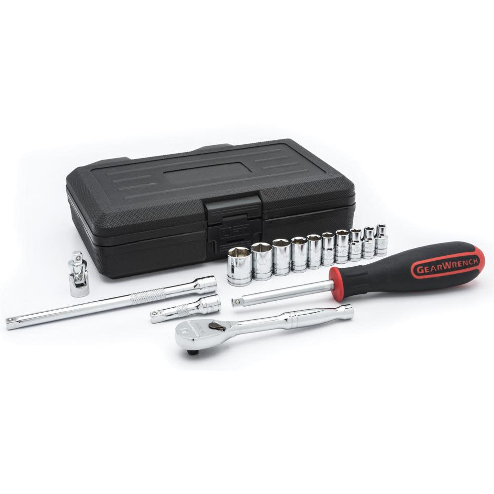 GEARWRENCH Socket Set 1/4 In. Drive 6 Point SAE 15 Pc. - Ascmtools