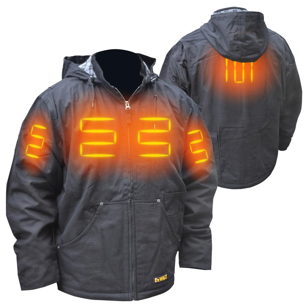 DEWALT Heavy Duty Heated Kit Black Work Jacket XL - Ascmtools