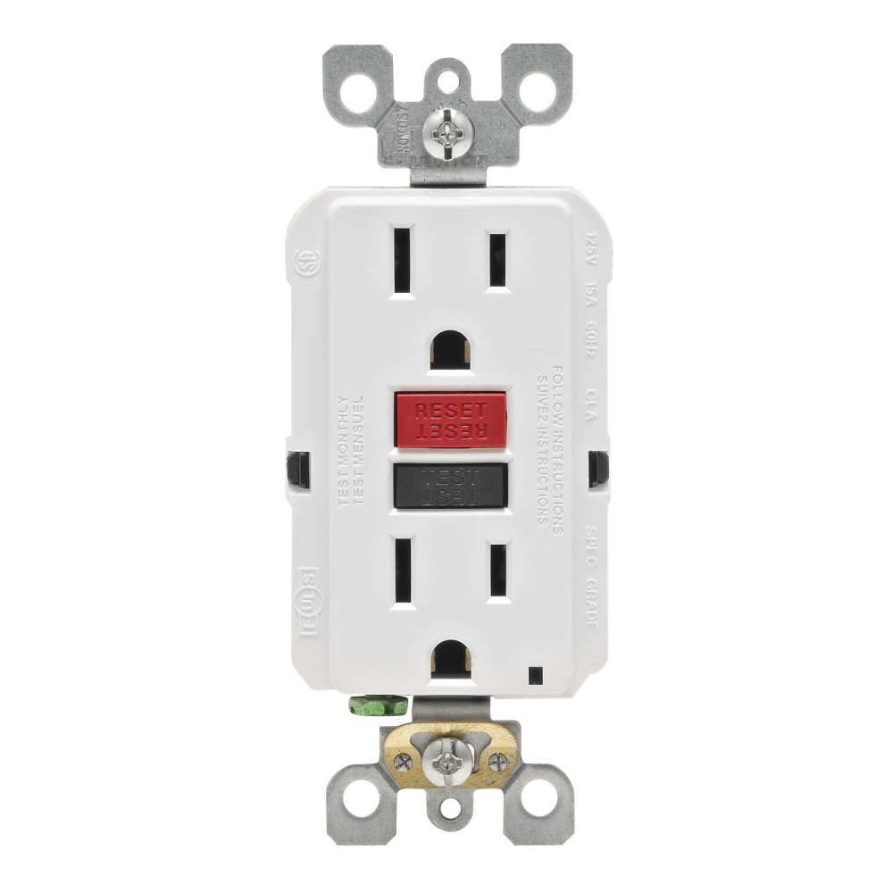 Leviton SmartlockPro GFCI Outlet 15A 125V Duplex White NEMA 5-15R - Ascmtools