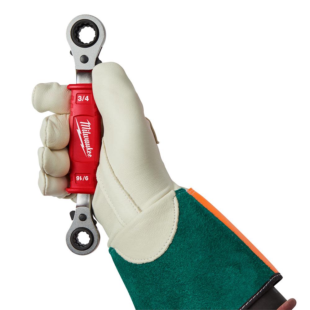 Milwaukee Linemans 4-in-1 Insulated Ratcheting Box Wrench - Ascmtools