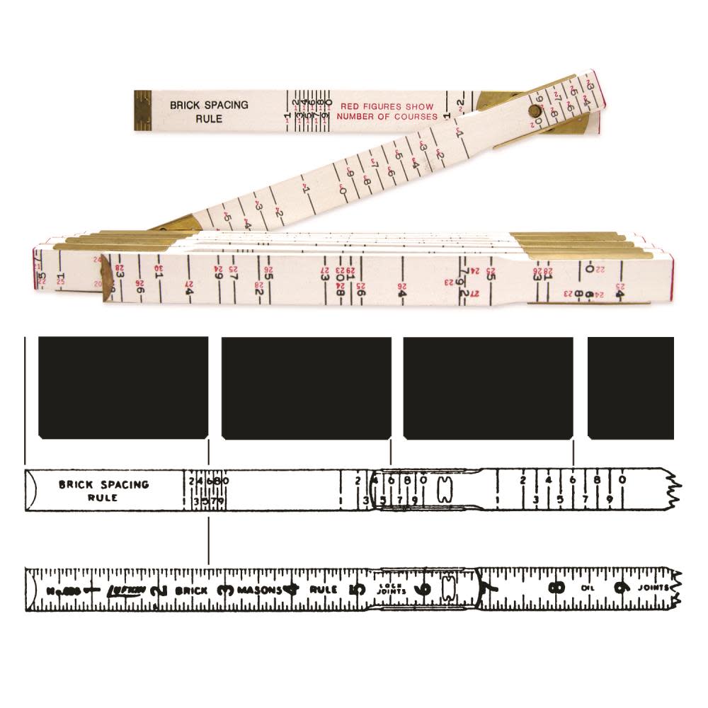 Crescent Lufkin Wood Rule 6 Ft. x 5/8 In. Brick Masons Red End - Ascmtools