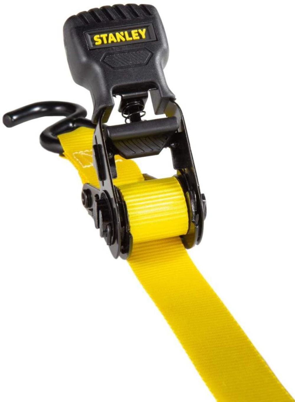 Stanley S1000 Ratchet Tie Down Straps 1″ x 10′ Light Cargo Hauling 1500 lbs Break Strength 8pk - Ascmtools
