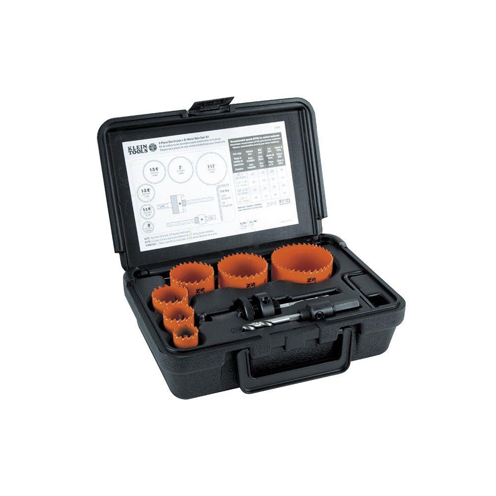 Klein Tools 8 Piece Bi-Metal Hole Saw Kit - Ascmtools