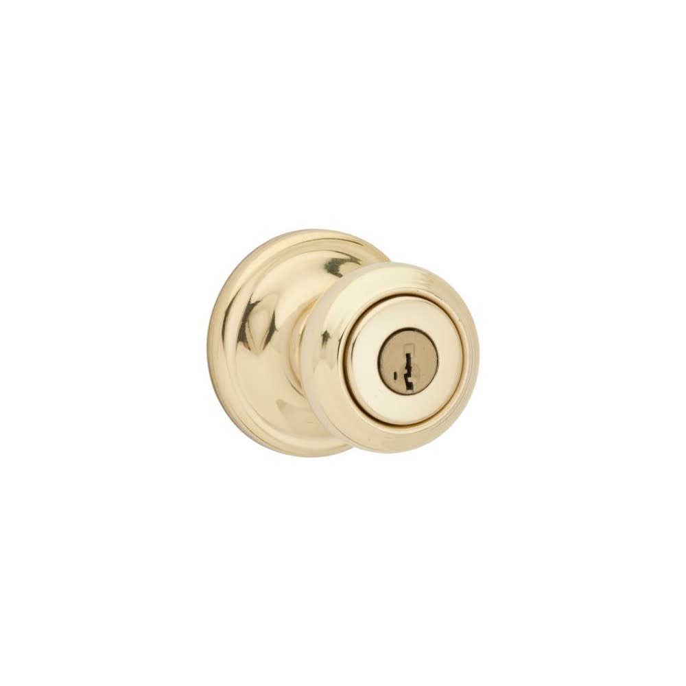 Kwikset Polished Brass Signature Series Keyed Entry Cameron Door Knob - Ascmtools