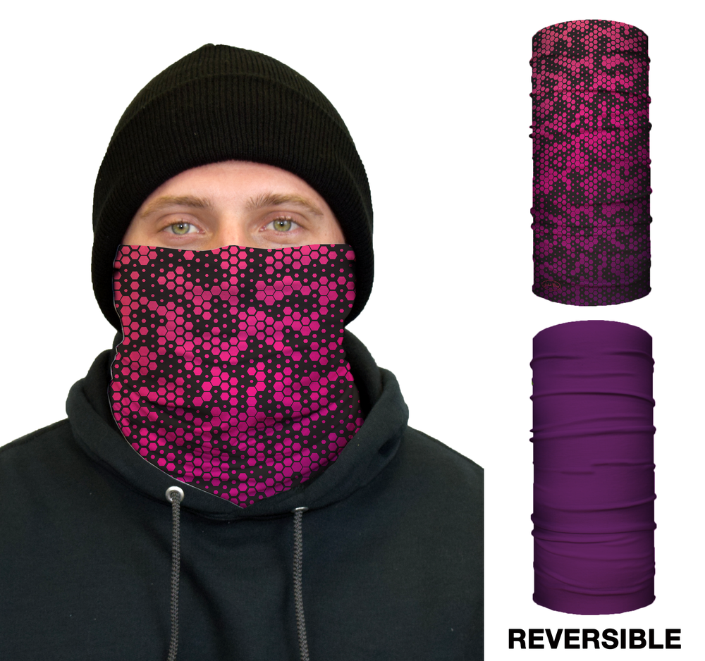 John Boy Thermal Face Guard Reversible Geometric and Pink Pattern - Ascmtools