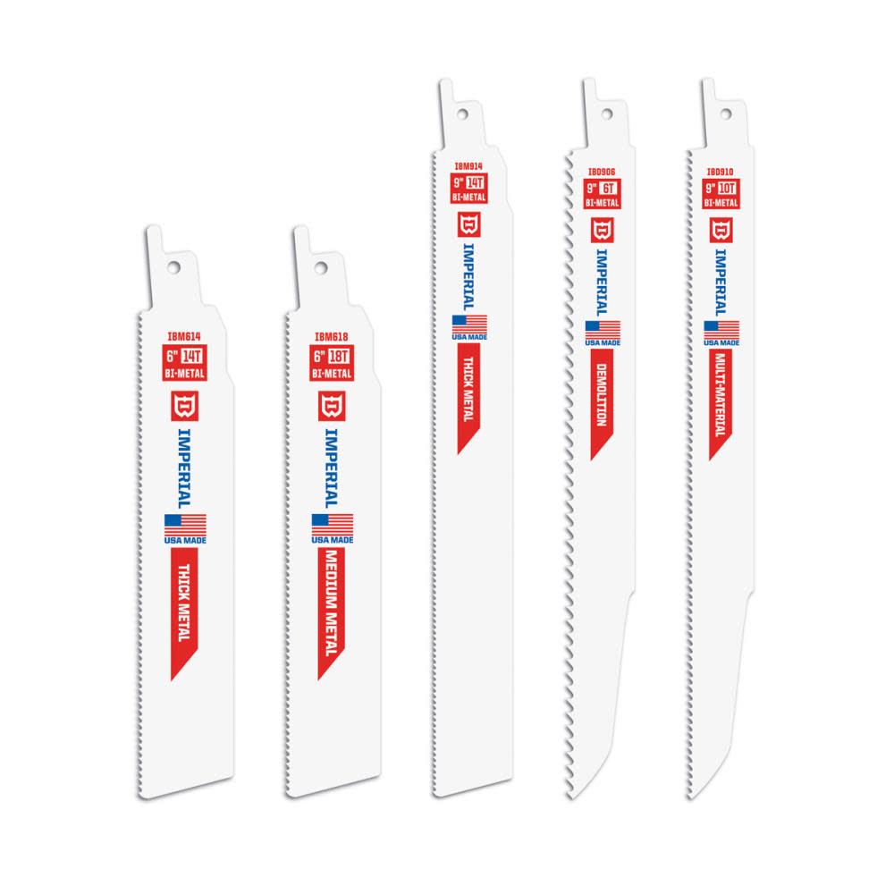 Imperial Blades Demolition Reciprocating Saw Blade Variety Pack – 5 pk - Ascmtools