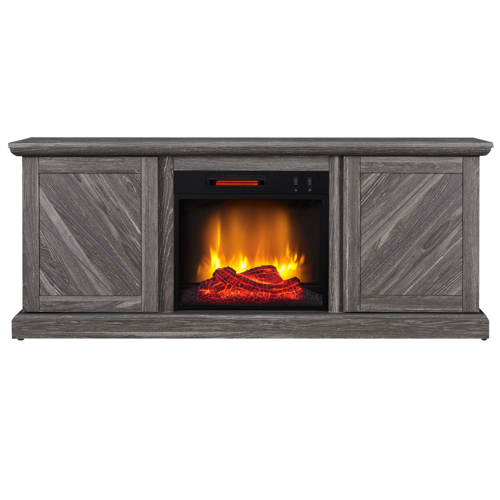 Hearthpro Media Electric Fireplace with Plank Style - Ascmtools