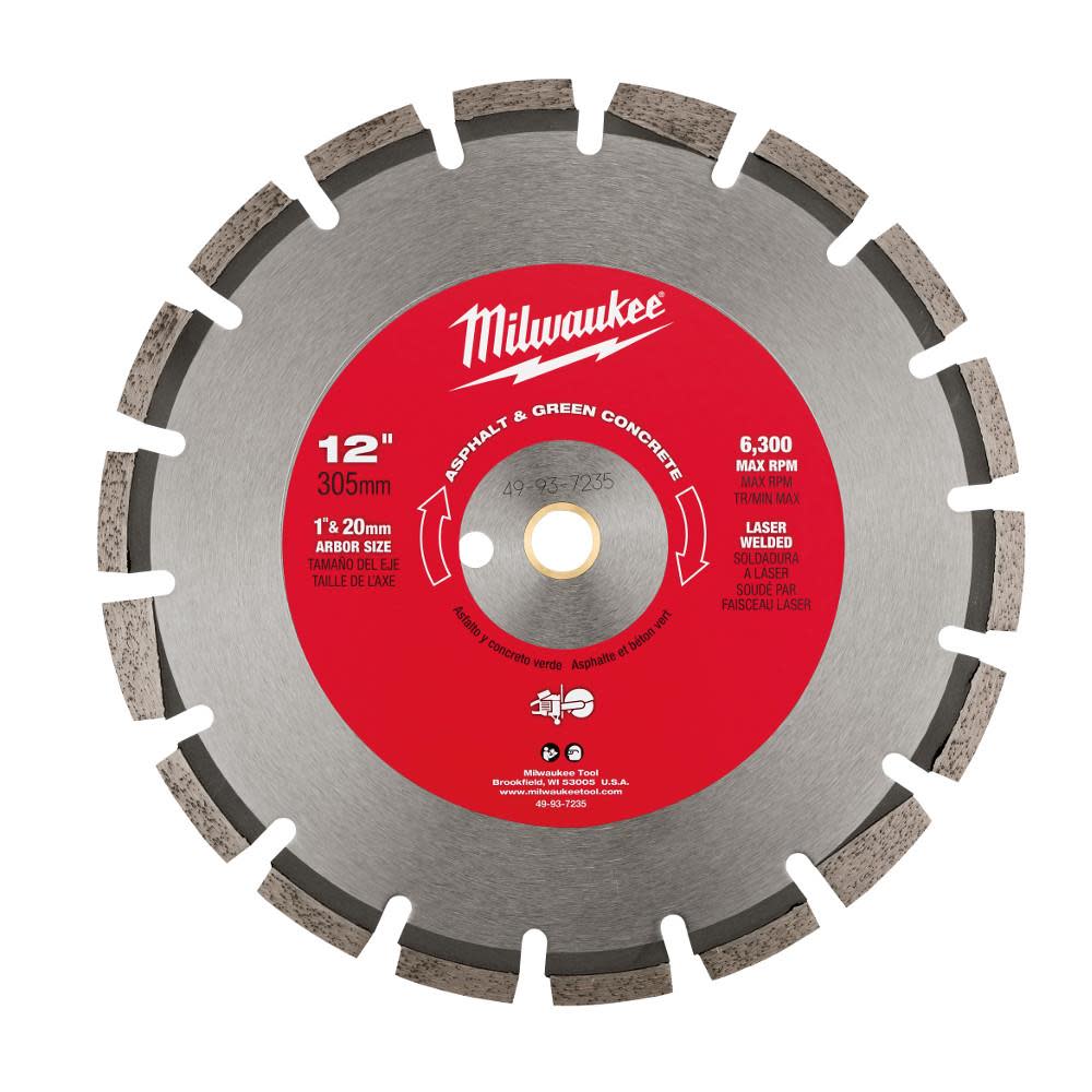 Milwaukee 12 in. Asphalt & Green Concrete Segmented - Ascmtools