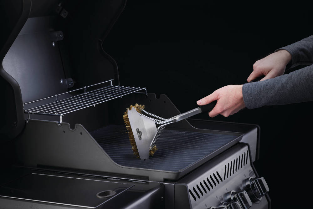 Napoleon Triple-Row Grill Brush with Brass Bristles - Ascmtools