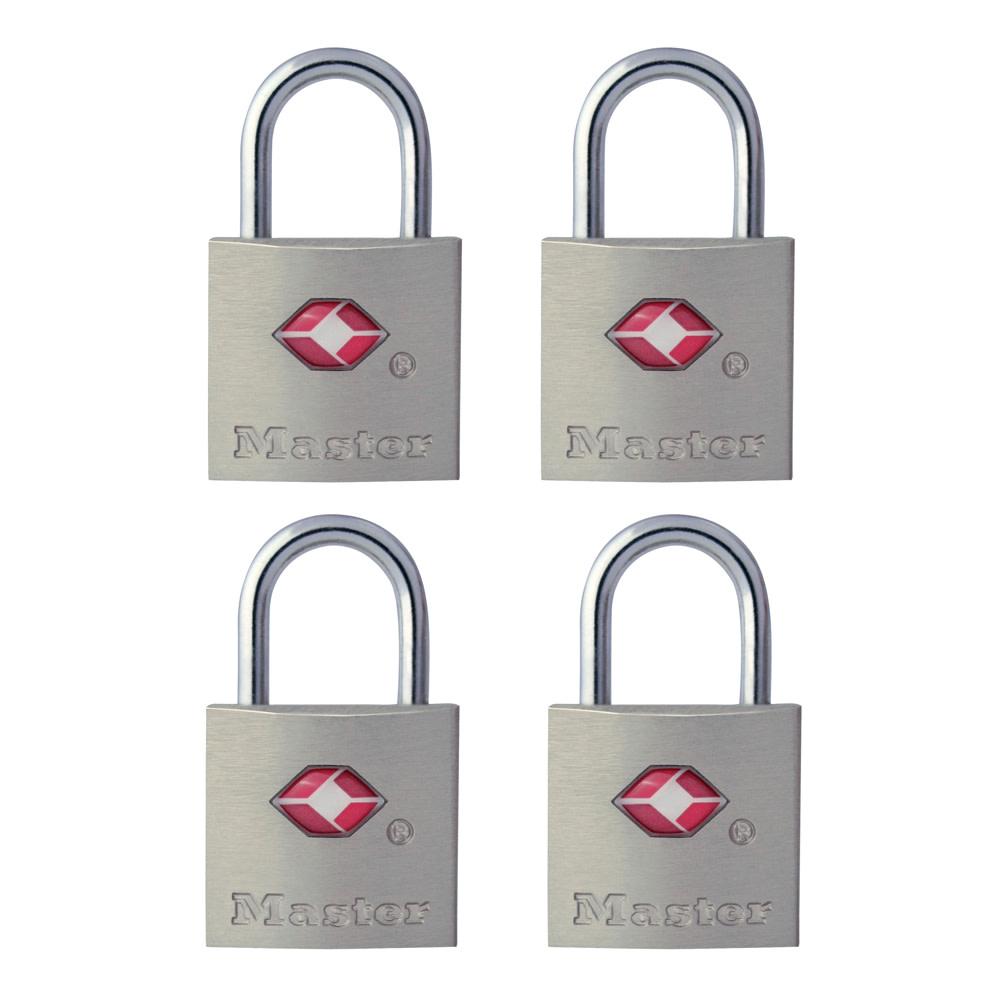 Master Lock Luggage Padlock 7/8″ Solid Metal TSA Accepted 4pk - Ascmtools