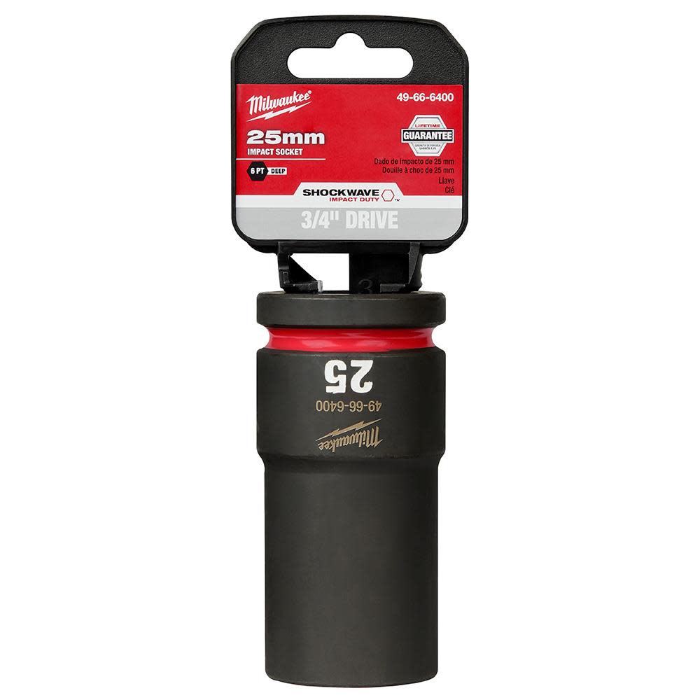 Milwaukee SHOCKWAVE Impact Duty Socket 3/4″ Drive 25MM Deep 6 Point - Ascmtools
