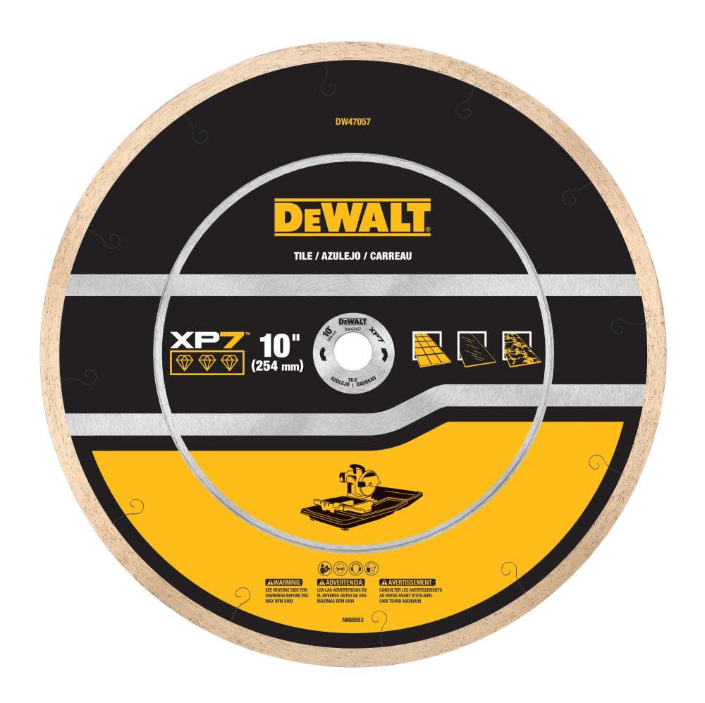 DEWALT Diamond Blade 10″ CONTINUOUS XP7 TILE - Ascmtools