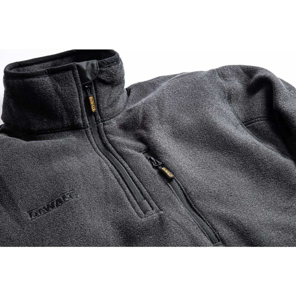DEWALT 1/4 Zip Fleece Pullover Polyester Black 2X - Ascmtools