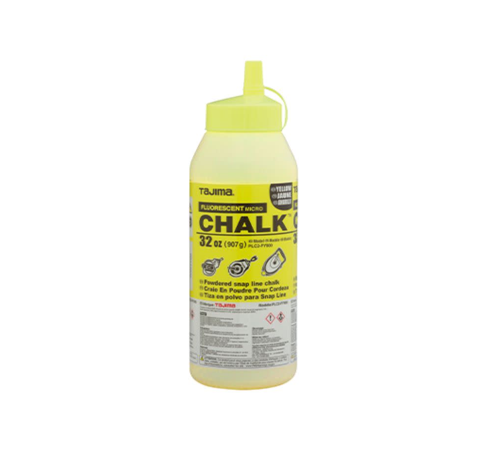 Tajima Micro Chalk Powdered Snap Line Chalk Fluorescent Yellow 32oz - Ascmtools