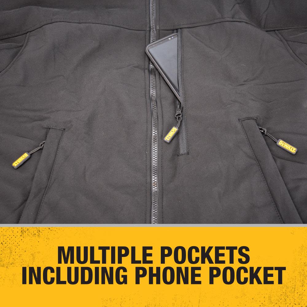 DEWALT Heated Kit Black Soft Shell Work Jacket Large - Ascmtools