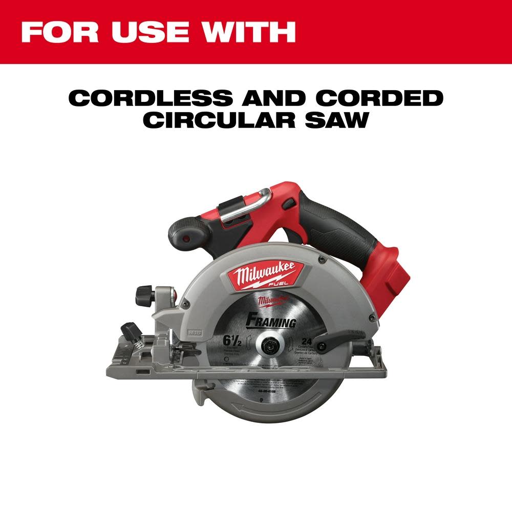 Milwaukee 6-1/2 24T Framing Circular Saw Blade 2PK - Ascmtools
