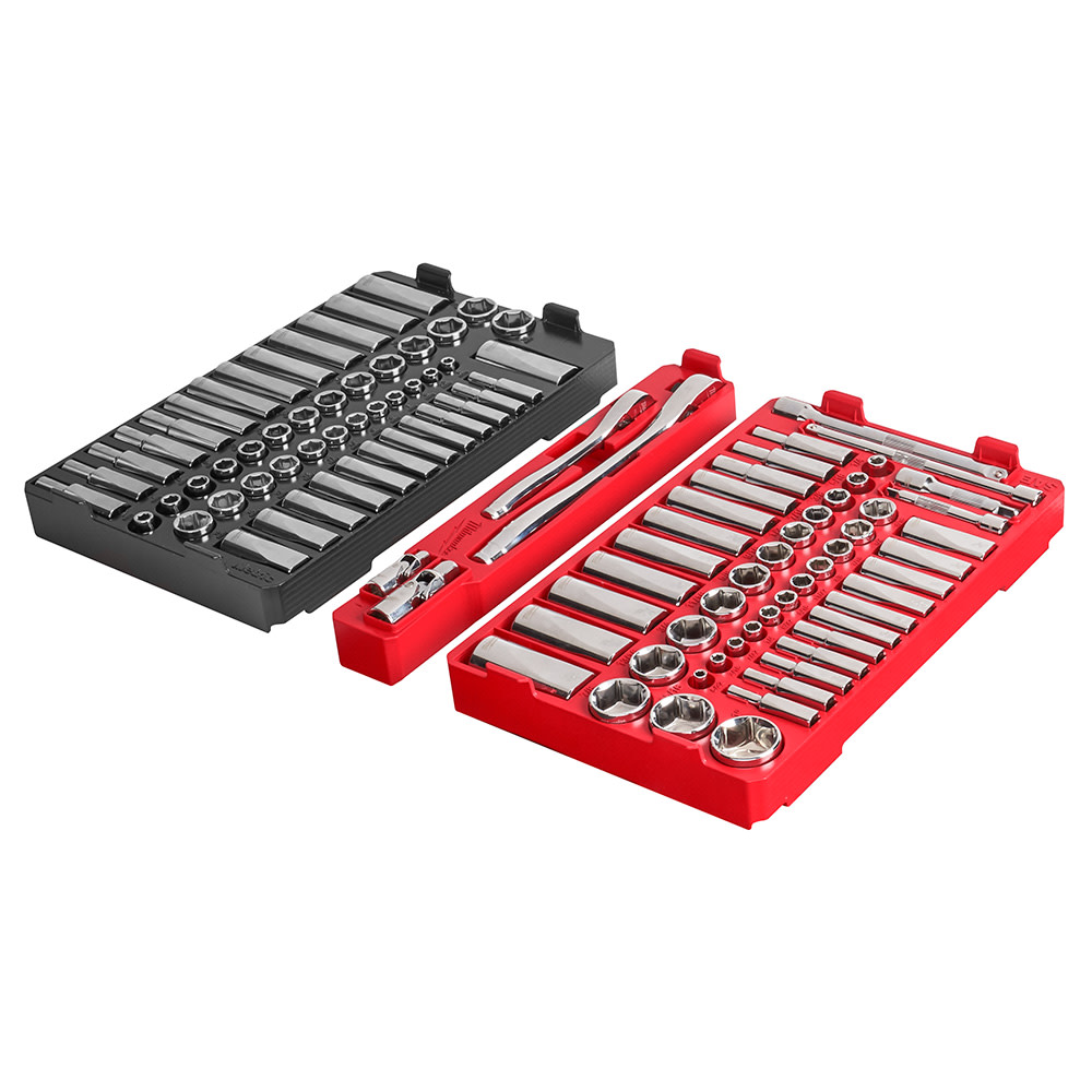 Milwaukee 1/4″ & 3/8 106pc Ratchet and Socket Set in PACKOUT – SAE & Metric - Ascmtools