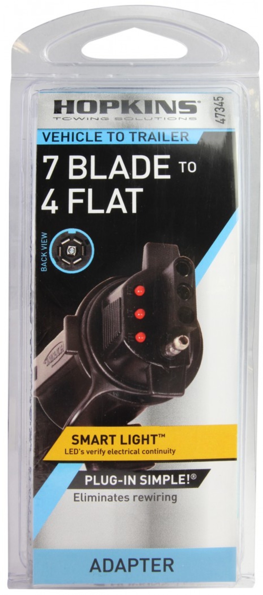 Hopkins LED Test 7 Blade to 4 Flat Vehicle to Trailer Adapter - Ascmtools