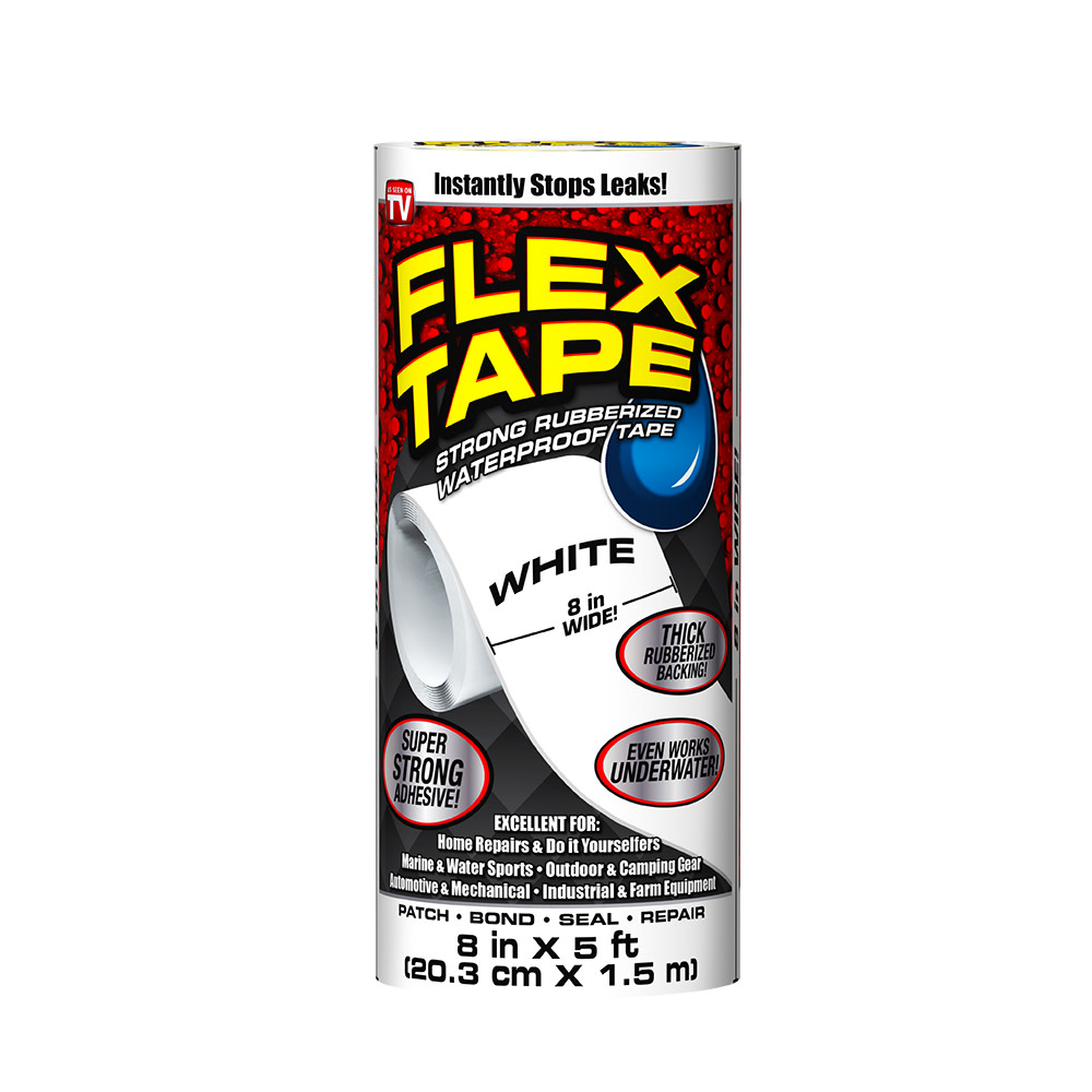 Flex Seal Flex Tape Rubberized Waterproof Tape 8 In. x 5 ft. – White - Ascmtools